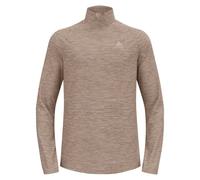 T-shirt Odlo Run Easy Half Zip manches longues beige clair - L