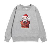 Pull Orange Enfant, Children's Autumn and Winter Christmas Printed Pullover Hoodiefree (Grey, 7-8 Years)