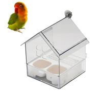 Pull-Out External Parrot Feeder, Hanging Wild Bird Seed Platform with Squirrel Proof Metal Tray, Large Capacity Outdoor Feeders for Balcony Garden Fence(White)