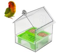 Pull-Out External Parrot Feeder, Hanging Wild Bird Seed Platform with Squirrel Proof Metal Tray, Large Capacity Outdoor Feeders for Balcony Garden Fence(Green)