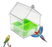 Pull-Out External Parrot Feeder, Hanging Wild Bird Seed with Squirrel Proof Tray, Long-Lasting Outdoor Use, for Finch and Hummingbird, Patio (Green)