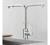 Pull Out Rotating Retractable Hot and Cold Water Brass-Chrome