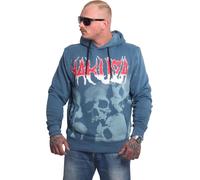 Pull-over à capuche Yakuza Herren Battlefield, bleu canard, 6XL