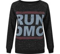Pull-over amplifié pour femmes avec logo Run-DMC, moucheté NS4508 (S) (Anthracite)