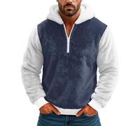 Pull Over Homme Col en V À pour Hommes Ciel Doublé Longue Cotelé Tete Zippée M Multicolore Devant Marins Snood Madame Graphique Juste Survêtement Patch