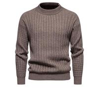 Pull Over Homme Tricoté À Col Rond Et Manches Longues Basic, Sweater en Maille Fine Thermique Pullover Coupe Pull-Over Respirant T-Shirt Souple Sweat Couleur Unie Chemise Chandails Automne Et Hiver