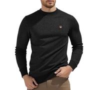 Pull Over Homme Tricoté Col Rond Et Manches Longues, Sweatshirt en Maille Fine Casual Pullover Vintage Sweat Pulls Respirant T-Shirt Couleur Unie Sport Pull-Over Chandails Top Automne Et Hiver