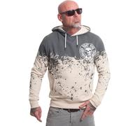 Pull-over Kapuzen Splash Allover Yakuza Herren, gris blanc, 6XL