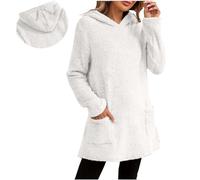 Pull-Over Oversize en Polaire pour Femme, Style décontracté, Duveteux, idéal pour l'entraînement, idéal pour l'hiver. Pull à Capuche avec Oreilles de Chat, en Laine Sherpa, Thermique, Chaud.