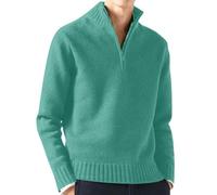 Pull-Over Regular Fit Homme - Pull á Col Montant Homme avec Zippé Fermeture Éclair Pull à Col en V pour Hommes Doublure en Polaire Douce Souple et Confortable Haut D'extérieur Léger et Doux