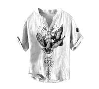 Pull-over Viking T-shirt pour homme - T-shirt Viking-Compass à manches courtes - Motif ethnique - Symbole magique - Guerrier nordique - Surdimensionné - Pull-over runes - Boussole nordique - T-shirt