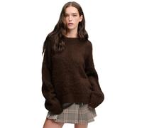 Pull oversize en maille brossée femme Superdry Marron L