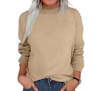 Pull Oversize Femme Col Rond Col Montant Soiree Roulé Personnalisé Camionneur Lot Vêtements Femme Manches Longues Chaude Halloween Thermique Personnalisable Tee Shirt Sport Kaki XXL