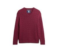 Pull oversize torsadÃ© Ã col V femme Superdry Rouge S/M