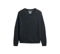 Pull oversize torsadé à col V femme Superdry Bleu 2XS/XS