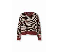 Pull oversize zébré femme Desigual Multicolore M