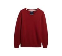 Superdry Pull oversize col en V – Rouge – Taille M – Femme