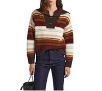 Pull Pepe Jeans - Dasha Rayures Brun - Femme - Col polo - Fit détendu L