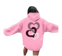 Pull Personnalisé Couple - Sweat à Capuche Femme décontracté avec Impression Tendance pour la Saint-Valentin modèle Ample et Confortable pour Un Style Quotidien