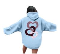 Pull Personnalisé Couple - Sweat à Capuche Femme décontracté avec Impression Tendance pour la Saint-Valentin modèle Ample et Confortable pour Un Style Quotidien