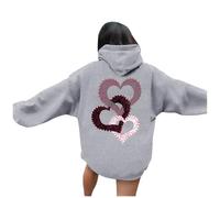 Pull Personnalisé Couple - Sweat à Capuche Femme décontracté avec Impression Tendance pour la Saint-Valentin modèle Ample et Confortable pour Un Style Quotidien