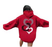 Pull Personnalisé Couple - Sweat à Capuche Femme décontracté avec Impression Tendance pour la Saint-Valentin modèle Ample et Confortable pour Un Style Quotidien