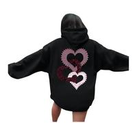 Pull Personnalisé Couple - Sweat à Capuche Femme décontracté avec Impression Tendance pour la Saint-Valentin modèle Ample et Confortable pour Un Style Quotidien