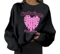 Pull Personnalisé Couple - Sweat-Shirt féminin décontracté à Manches Longues avec imprimé cœur sans Capuche pour Un Confort élégant Quotidien