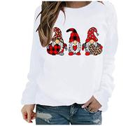 Pull Personnalisé Couple - Sweat-Shirt Femme Chemisier à Manches Longues avec Impression Artistique de Poupée Naine Rouge