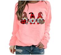 Pull Personnalisé Couple - Sweat-Shirt Femme Chemisier à Manches Longues avec Impression Artistique de Poupée Naine Rouge