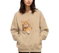 Pull Petit Chien, Sweat Pull a Capuche Femme avec Poche Chat Chien Chic Et Elegant Hiver Chaud Hoodie Sweet Kangourou Polaire Sportswear Sweatshirt Couleur Unie À Manches Longues Sweater