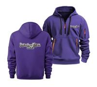 Pull Polaire À Capuche pour Homme, Modèle Sweat À Capuche pour Attack Titan, Unisexe, pour Adulte Et Jeune, Sweat-Shirt avec Fermeture Éclair 1/4, Chaud, pour L'automne,Purple-5x_l