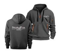 Pull Polaire À Capuche pour Homme, Modèle Sweat À Capuche pour Attack Titan, Unisexe, pour Adulte Et Jeune, Sweat-Shirt avec Fermeture Éclair 1/4, Chaud, pour L'automne,Dark Gray-l