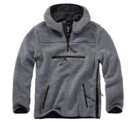 Pull polaire à capuche Worker - BRANDIT - Anthracite - Col arrondi - Homme XXXXL