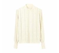 Pull Polaire Femme Grande Taille Pull Fin Manche Longue, Knit Sweater Col Montant Chemisiers DéContractéS Dentelle Extensible T-Shirt éTroit Douillet éLéGant