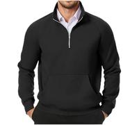 Pull Polaire Homme Hiver Chaud Sweat Homme Polaire Zippé sans Capuche Sportif Sweatshirts Manche Longue Casual Grande Taille Confortable Pull en Polaire Homme d'hiver Chaud de Sport Pas Cher