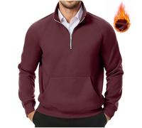 Pull Polaire Homme Hiver Chaud Sweat Homme Polaire Zippé sans Capuche Sportif Sweatshirts Manche Longue Casual Grande Taille Confortable Pull en Polaire Homme d'hiver Chaud de Sport Pas Cher