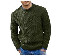 Pull Polaire Homme Tricoté À Col Rond Et Manches Longues, Sweatshirt en Maille Fine Casual Pullover Coupe Sweat Pulls Confortable T-Shirt Couleur Unie Souple Pull-Over Chandails Top Automne Et Hiver