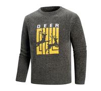 Pull Polaire Homme Tricoté Col Rond Chaud Manches Longues, Sweater en Maille Fine Casual Pullover Classique Sweat Pulls Confortable T-Shirt Couleur Unie Sport Pull-Over Chandails Top Automne Et Hiver