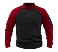 Pull polaire pour homme - Veste polaire militaire - Veste chaude de combat tactique - Veste polaire - Veste d'hiver - Pull de sport - Pull coupe-vent, 3 - Rouge., XXL