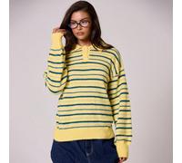 Pull polo à manches longues, col boutonné, rayé, coupe décontractée. Tricot printemps mignon, décontracté, rayé, dimanche chic, oversize. Idéal pour l'aéroport, la rentrée, l'hiver, le quotidien, les 