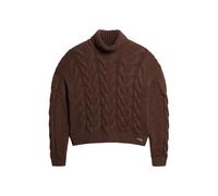 Pull polo en maille torsadée avec chaîne femme Superdry Marron L