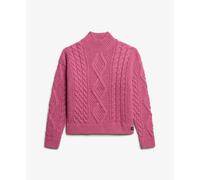 Superdry Aran Cable Sweater Rose S Femme