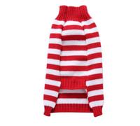 Pull pour Chien Adorable de Noël, Tricoté, Col Roulé, Rouge, M | Polyester Réutilisable et Lavable, sans Gêne, pour 5-6 Catty
