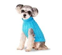 Pull pour chien, bleu de taille XS pour chien, pull à col roulé en tricot pour chien de petite et moyenne taille, vêtements chauds pour bouledogue, caniche, yorkshire, cocker, etc.