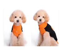 Pull pour Chien Citrouille Halloween, Tricot Extensible, Taille S | Mélange de Laine Confortable, Ourlet Souple, Enfilage Facile, Tenue Festive pour Hivernales en Extérieur
