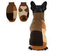 Pull pour chien de grande taille | Pull chaud en tricot acrylique avec col roulé et trou pour harnais, vêtements d'hiver pour promenades | Pit Bull, Lean Lab, Border Collie, mélange d'automne, taille