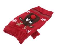 Pull pour Chien de Noël Rouge, sans Manches, Taille S, Acrylique | Motif Renne, Ouverture Frontale pour Pattes, sans Boutons ni Fermeture, Garde au Chaud, pour Chiens et Chiots