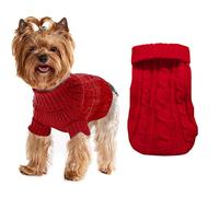 Pull pour chien de petite taille comme un garçon, taille XS yorkshire, chiot et chiot d'hiver chaud à col roulé en tricot pour chihuahua, automne et hiver par temps froid, rouge, taille XXS