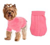 Pull pour chien de petite taille comme un garçon, taille XS yorkshire, taille XXS - Pull d'hiver chaud à col roulé pour chihuahua, automne et hiver par temps froid (rose, taille L (uniquement pour les